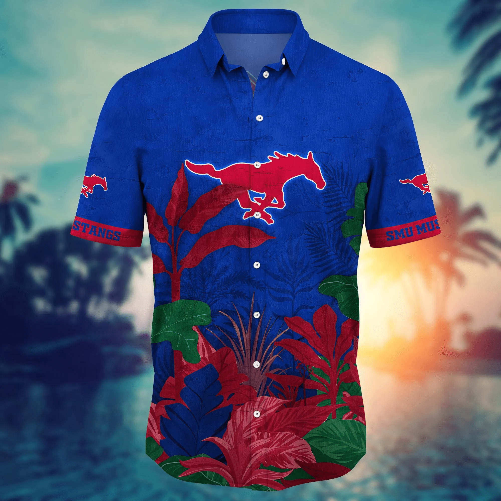 Smu Mustangs NCAA Hawaiian Shirt Vacation Time Aloha Shirt