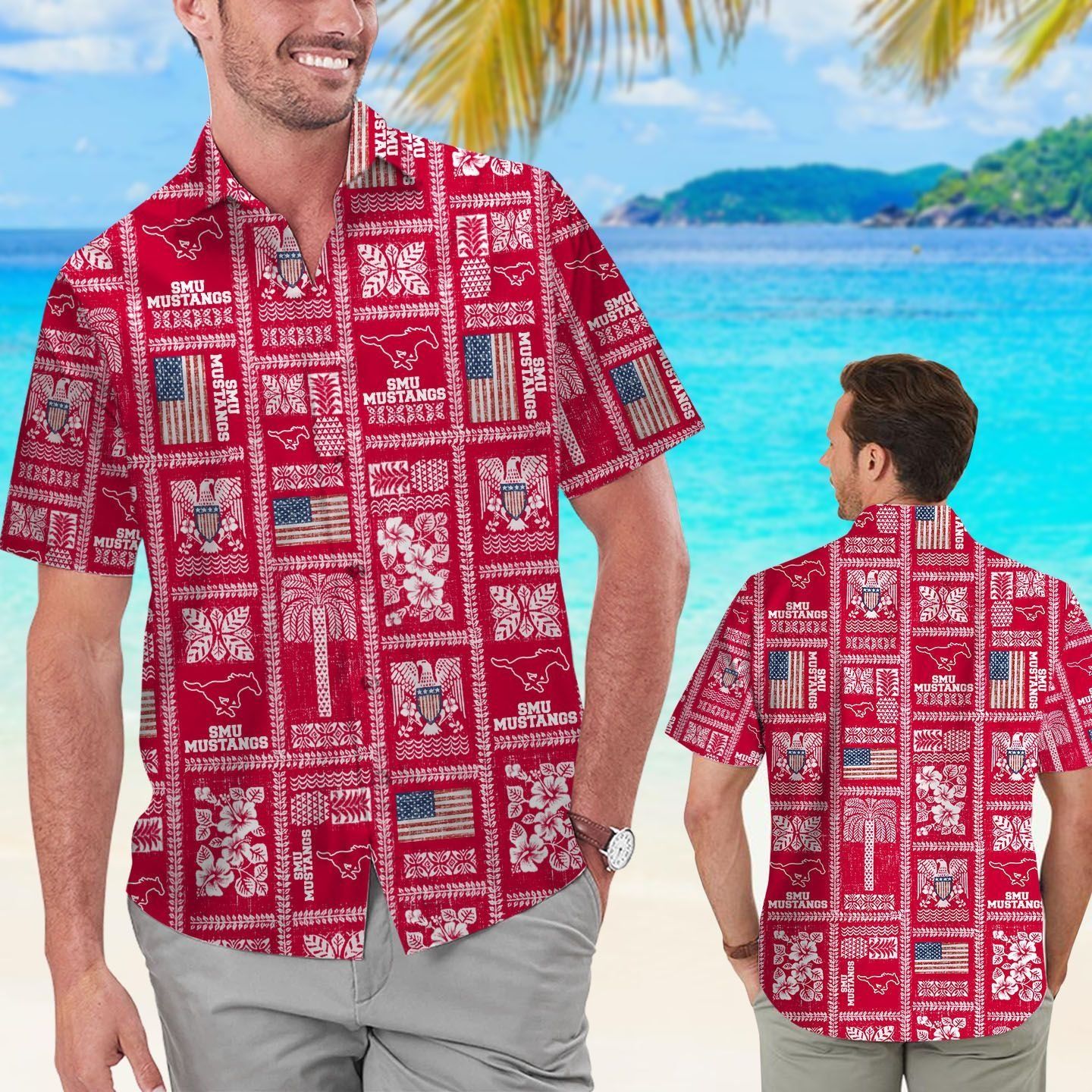 SMU Mustangs Summer Commemorative Tropical Hawaiian Shirt