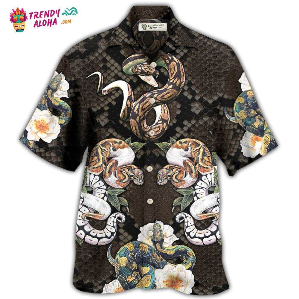Snake Ball Python Flower Tropical Hawaiian Shirt – Trendy Aloha