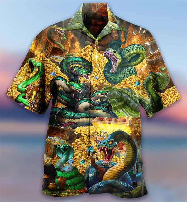 Snake Love Gold Limited Edition Hawaiian Shirt Summer Gifts