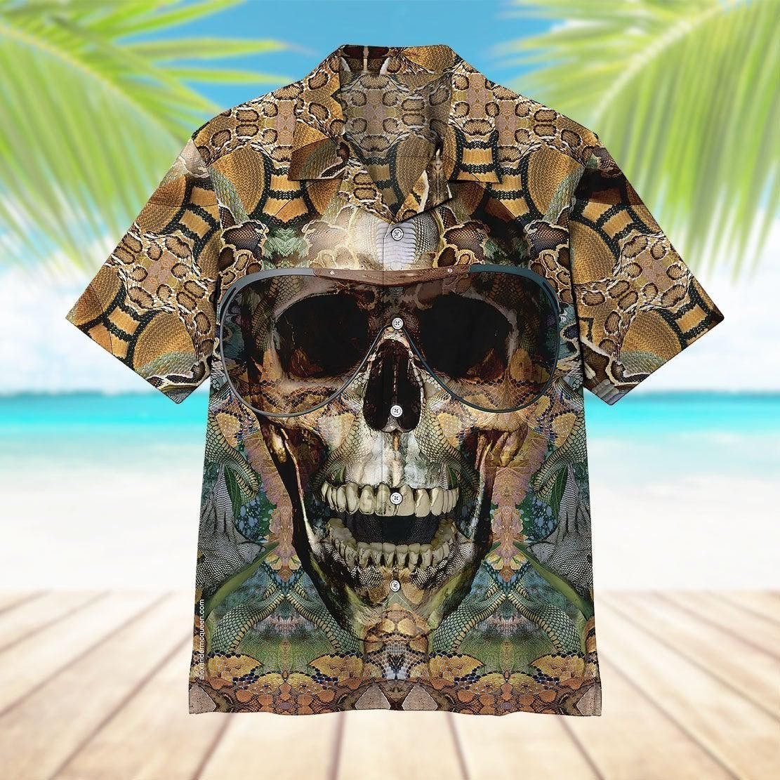 Snake Skull Trendy Hawaiian Shirt