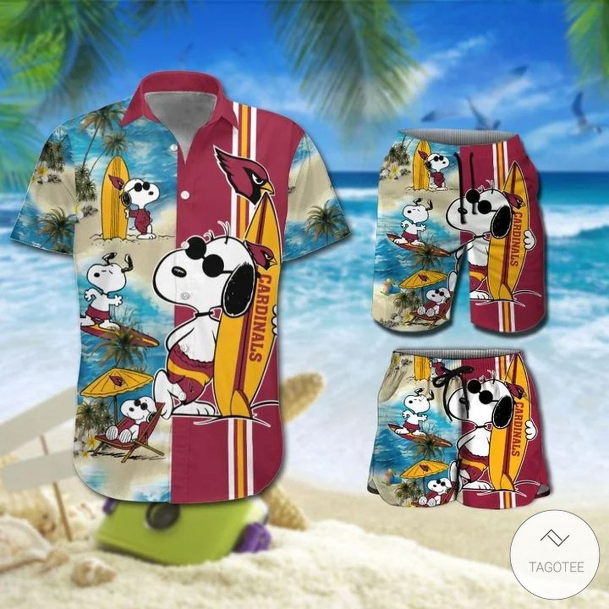 Snoopy Cardinals Design Hawaiian Shirt Unique