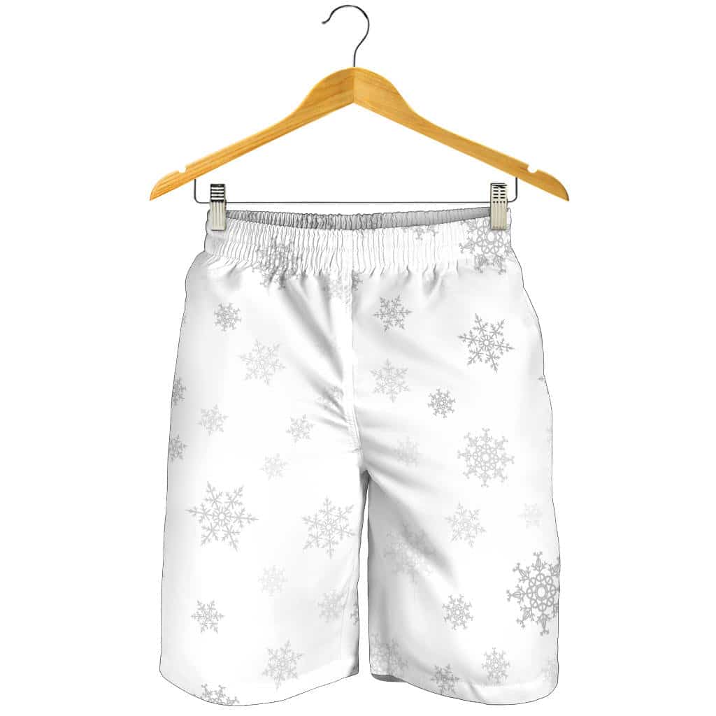 Snowflake Pattern White Background For Men Women Kid Shorts