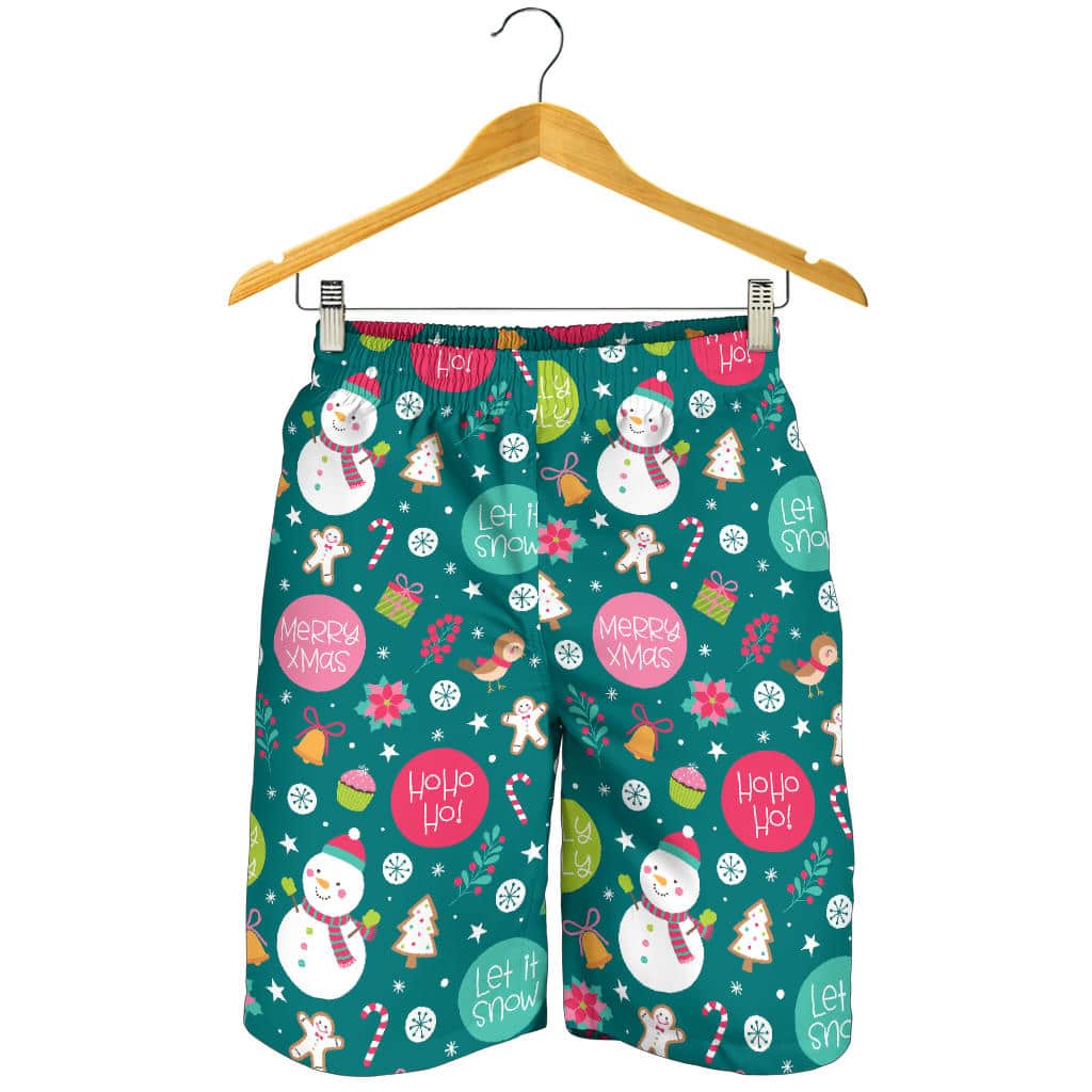 Snowman Bird Decorative Elements Christmas Pattern For Men Women Kid Shorts