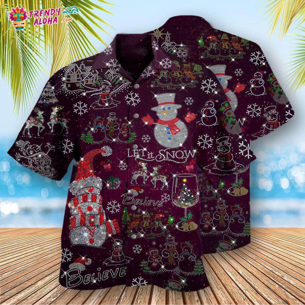 Snowman Flashy Bling Bling Hawaiian Shirt – Trendy Aloha