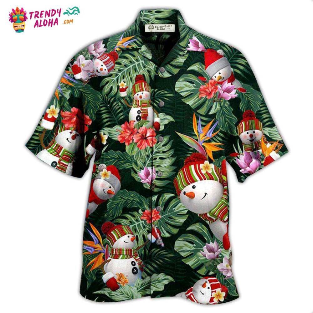 Snowman Stay Cool Tropical Leaf Hawaiian Shirt – Trendy Aloha Snowman Stay Cool Tropical Leaf Hawaiian Shirt – Trendy Aloha
