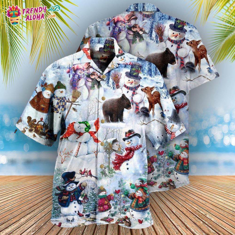 Snowman The World Changes When Its Snows Hawaiian Shirt – Trendy Aloha
