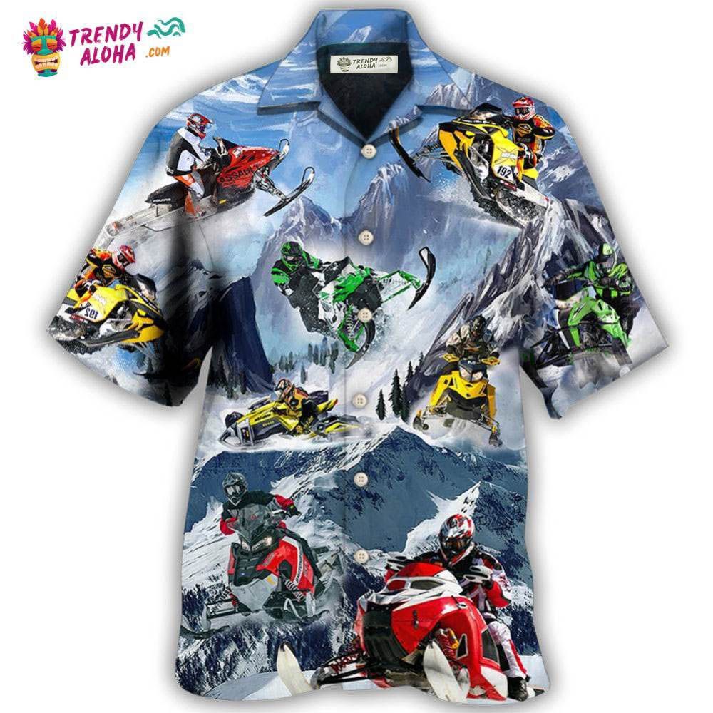 Snowmobile Life Style With Ice Mountain Hawaiian Shirt – Trendy Aloha