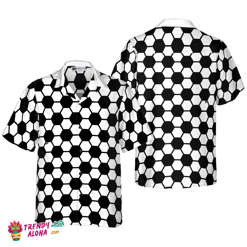 Soccer Ball Pattern Hawaiian Shirt
