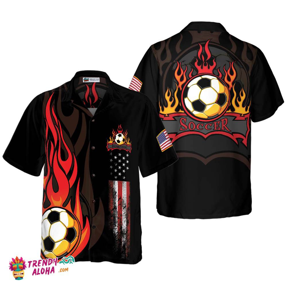 Soccer Flame Hawaiian Shirt