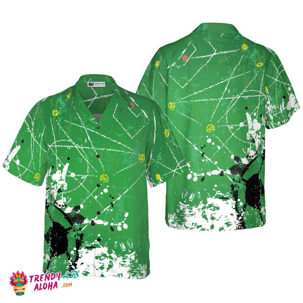 Soccer Green Background Hawaiian Shirt