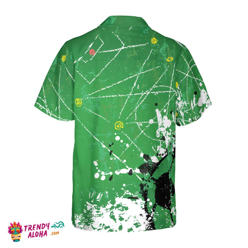 Soccer Green Background Hawaiian Shirt