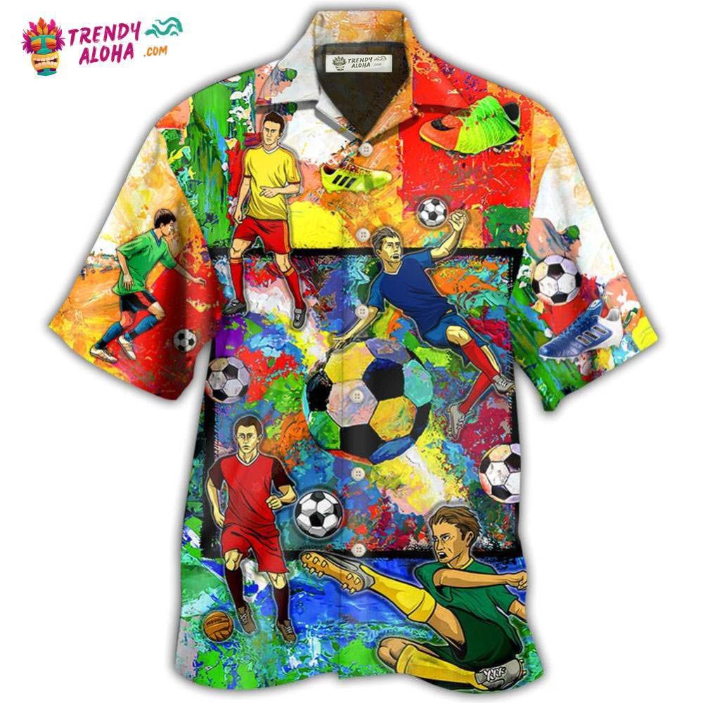 Soccer Style Colorful Hawaiian Shirt – Trendy Aloha