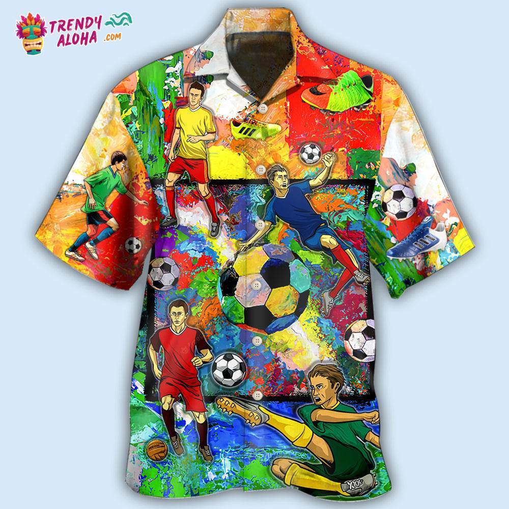 Soccer Style Colorful Hawaiian Shirt – Trendy Aloha