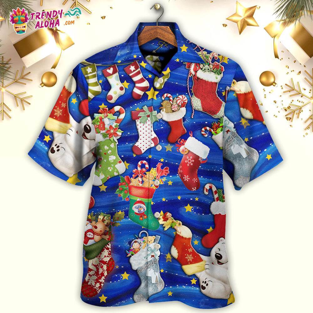 Socks Christmas Tree Merry Xmas Seasons Of Joy Hawaiian Shirt – Trendy Aloha