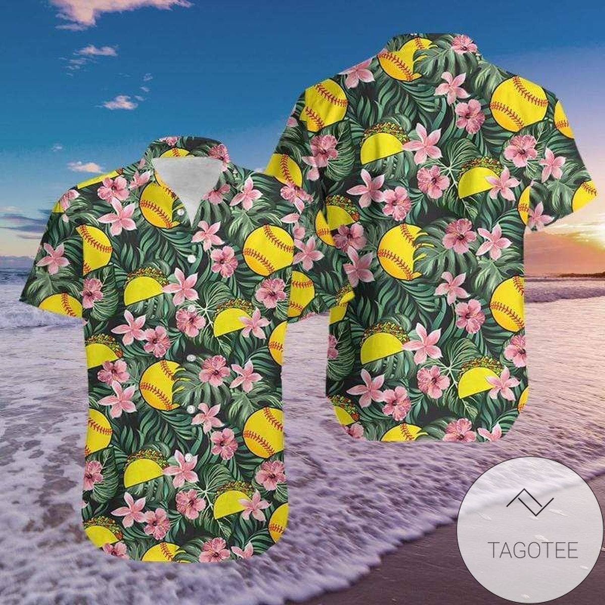 Softball And Tacos Floral Hawaiian Shirts Fantastic