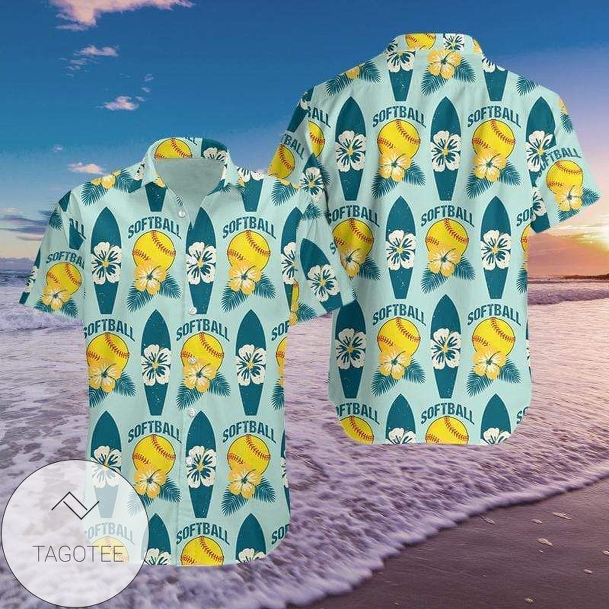 Softball Surfing Summer Hibiscus Hawaiian Shirts Fantastic