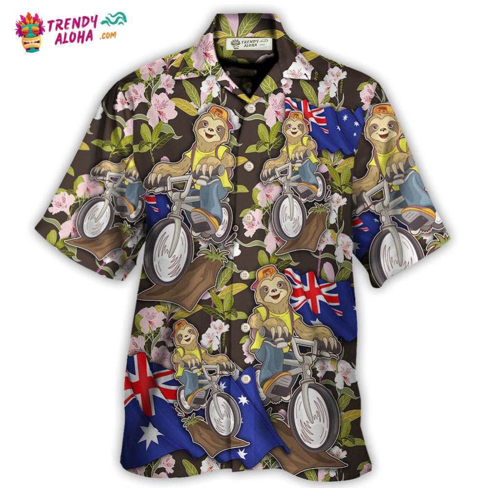 Solth Australia Sloth Ride Cycling Art Hawaiian Shirt – Trendy Aloha Solth Australia Sloth Ride Cycling Art Hawaiian Shirt – Trendy Aloha