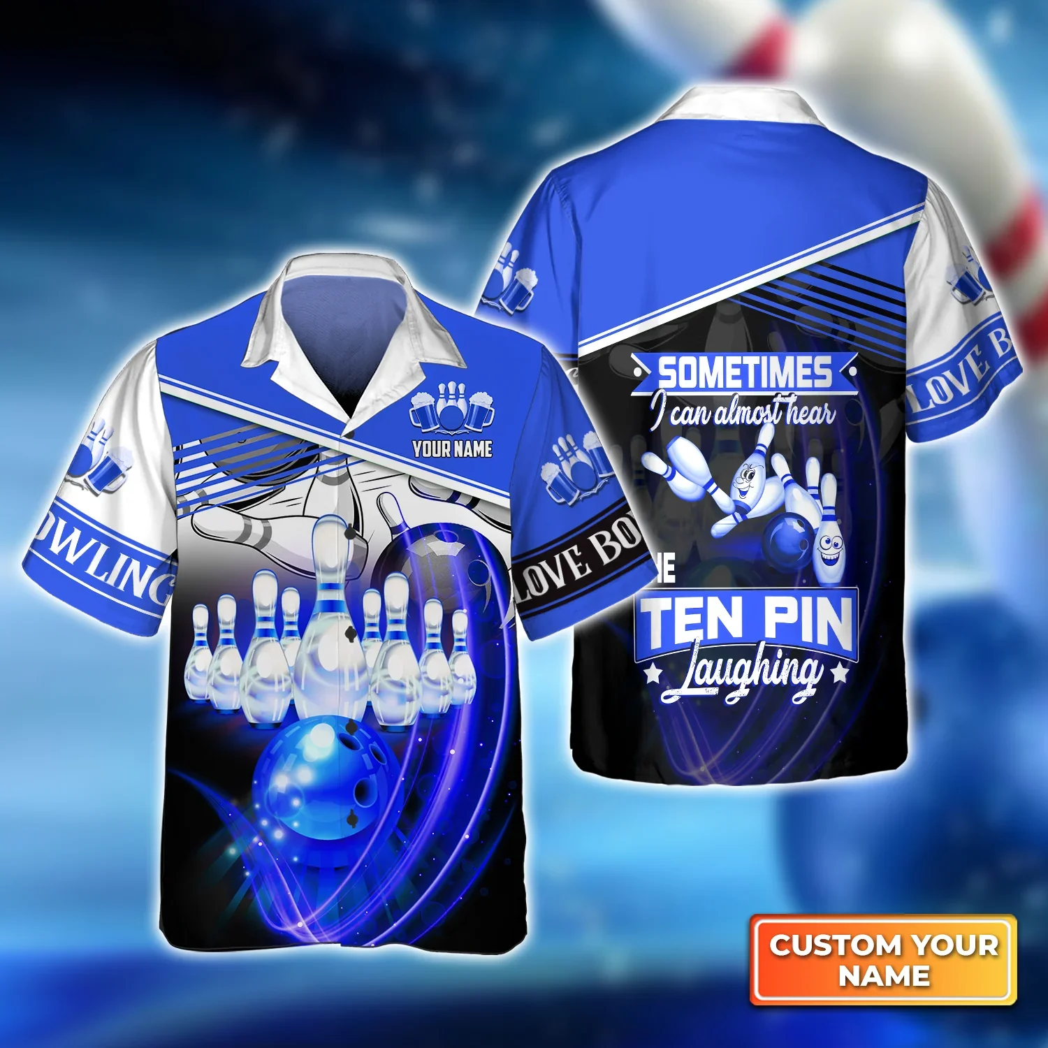 Sometime I Can Almost Hear The Ten Pin Laughing Trendy Hawaiian Shirt, Bowling Trendy Hawaiian Shirt For Men, Women, Bowling Team