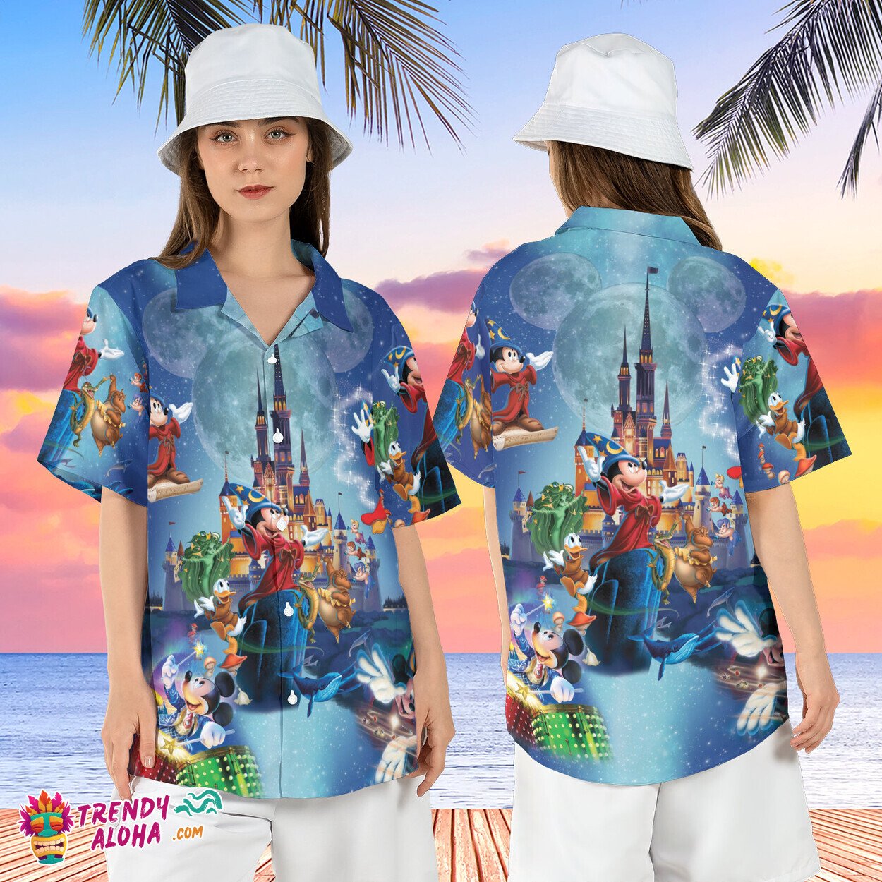 Sorcerer Mickey Fantasia Magic Wizard Friends Hawaiian Shirt Top
