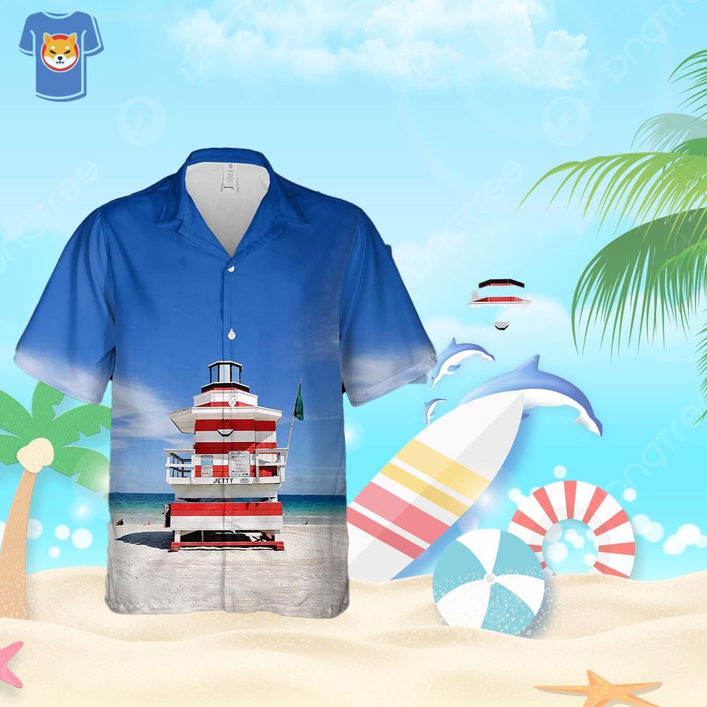 South Beach Jetty Lifeguard Tower Hawaiian Shirt For Men And Women