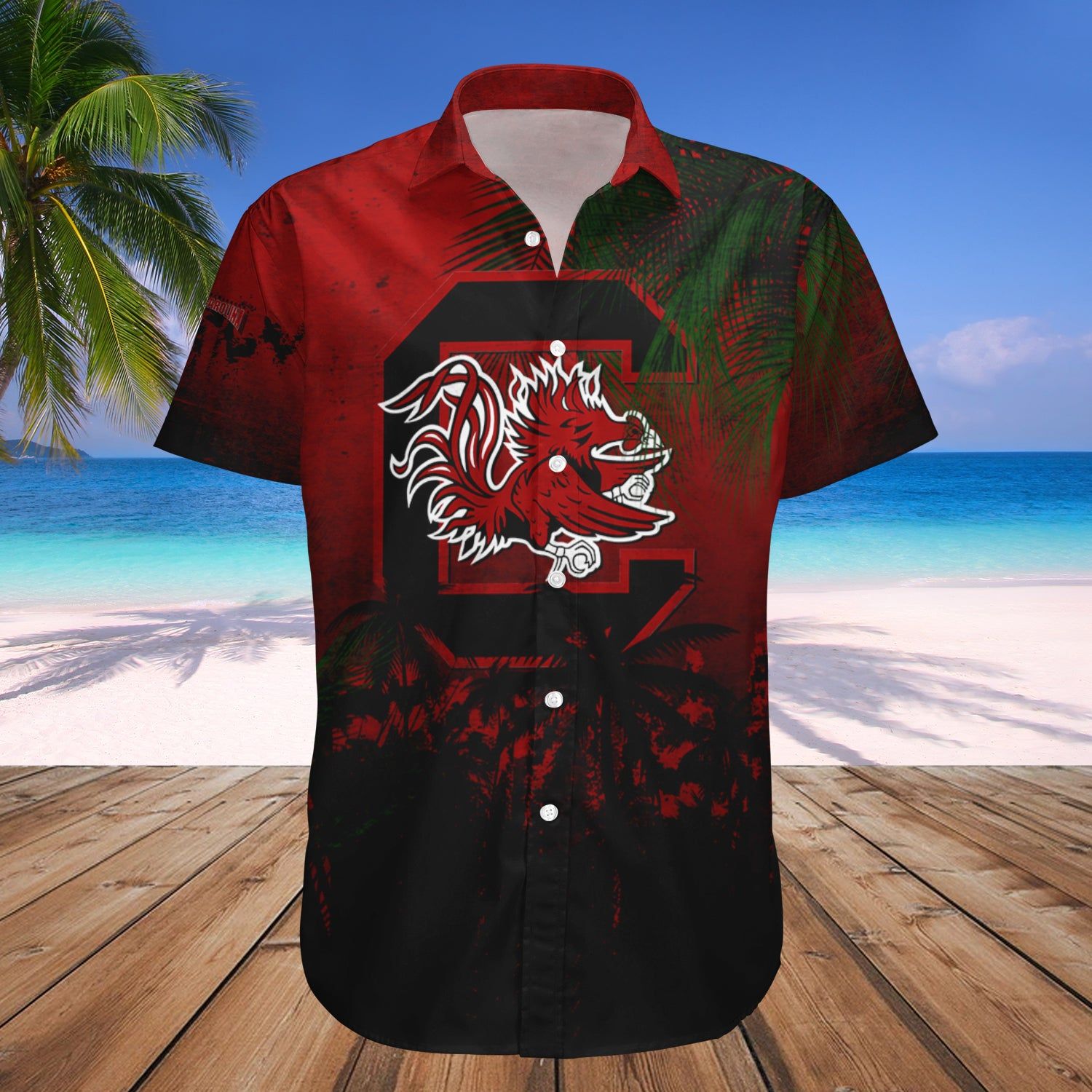 South Carolina Gamecocks Hawaii Shirt Coconut Tree Tropical Grunge – NCAA