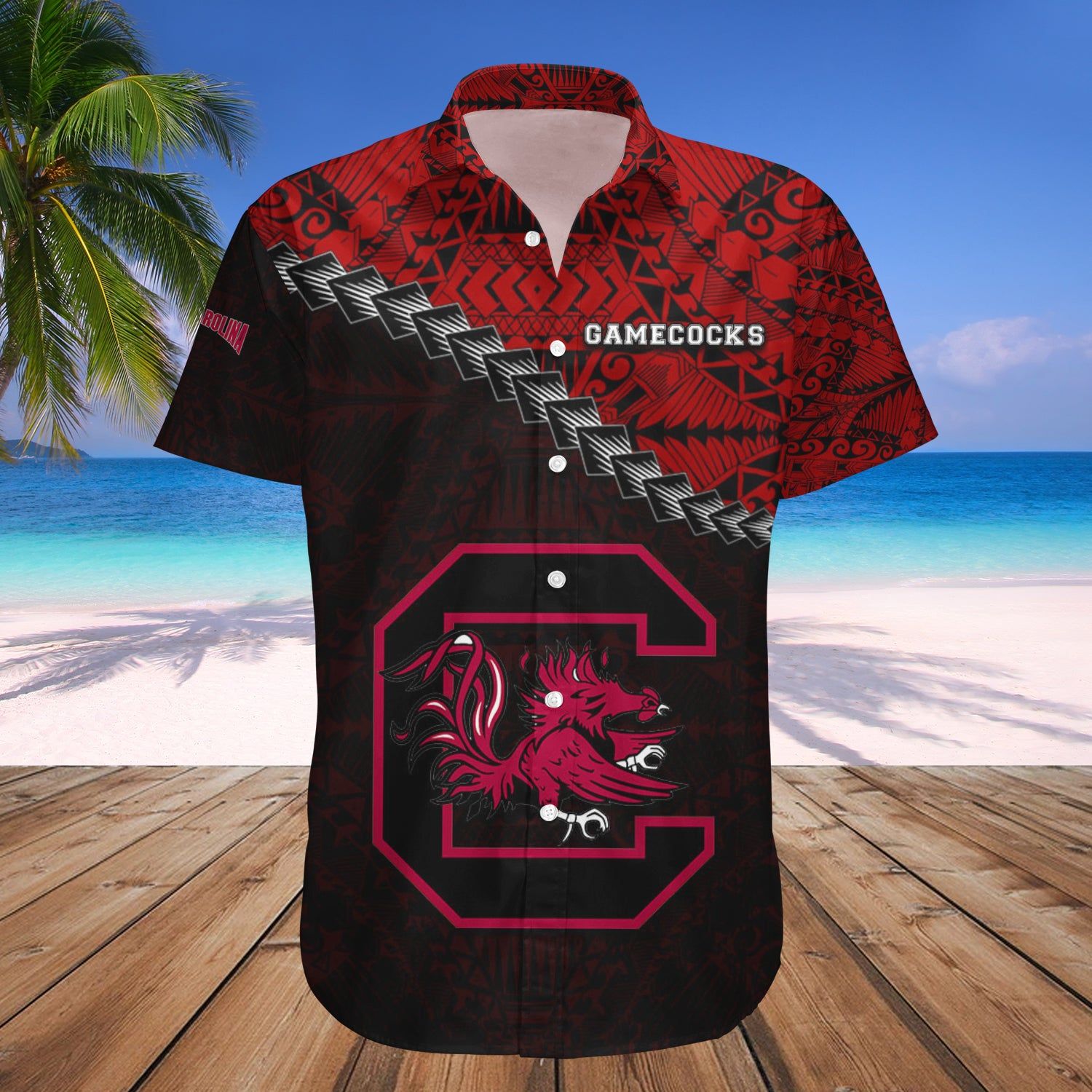 South Carolina Gamecocks Hawaii Shirt Grunge Polynesian Tattoo – NCAA