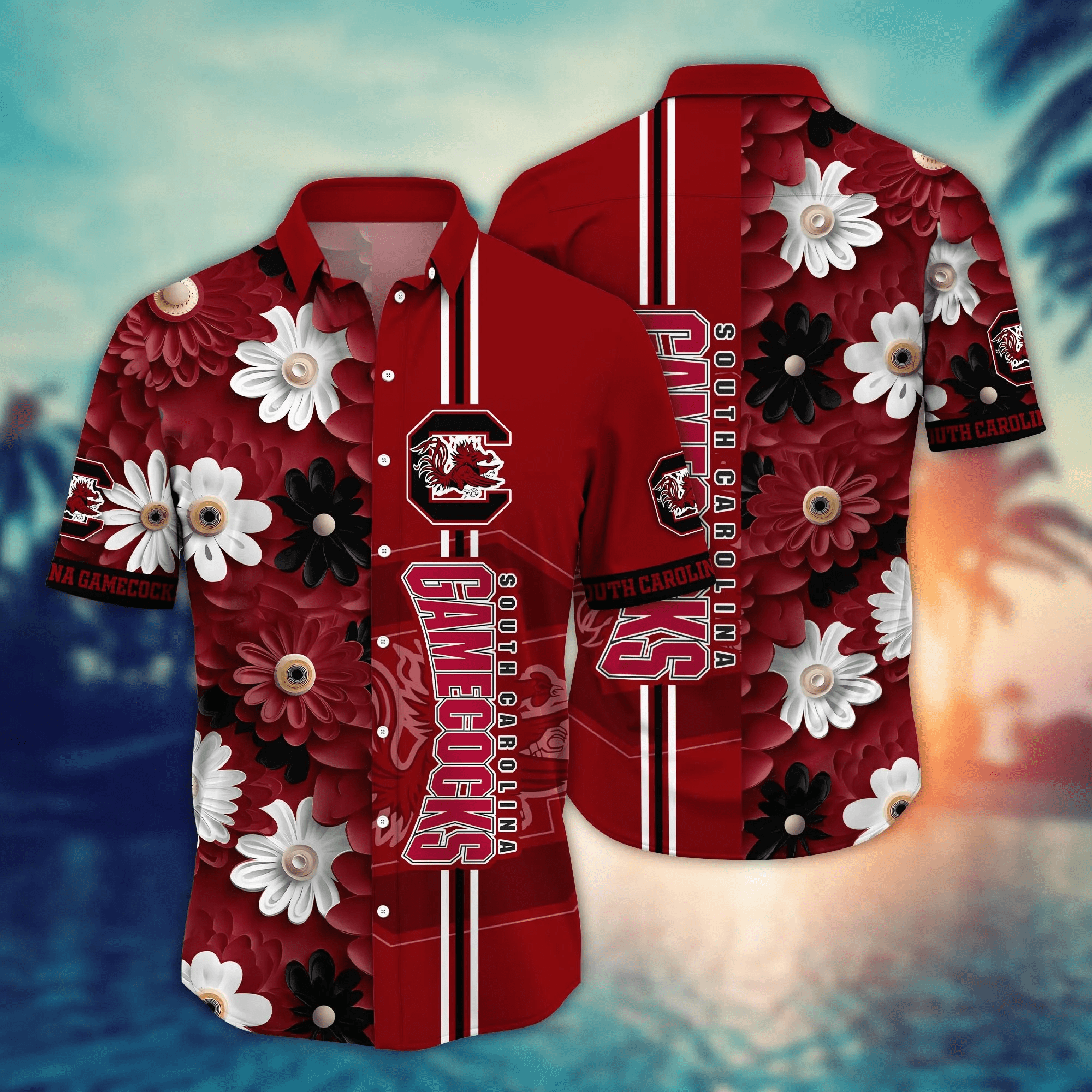 South Carolina Gamecocks NCAA Hawaiian Shirt Beer Gardens Aloha Shirt