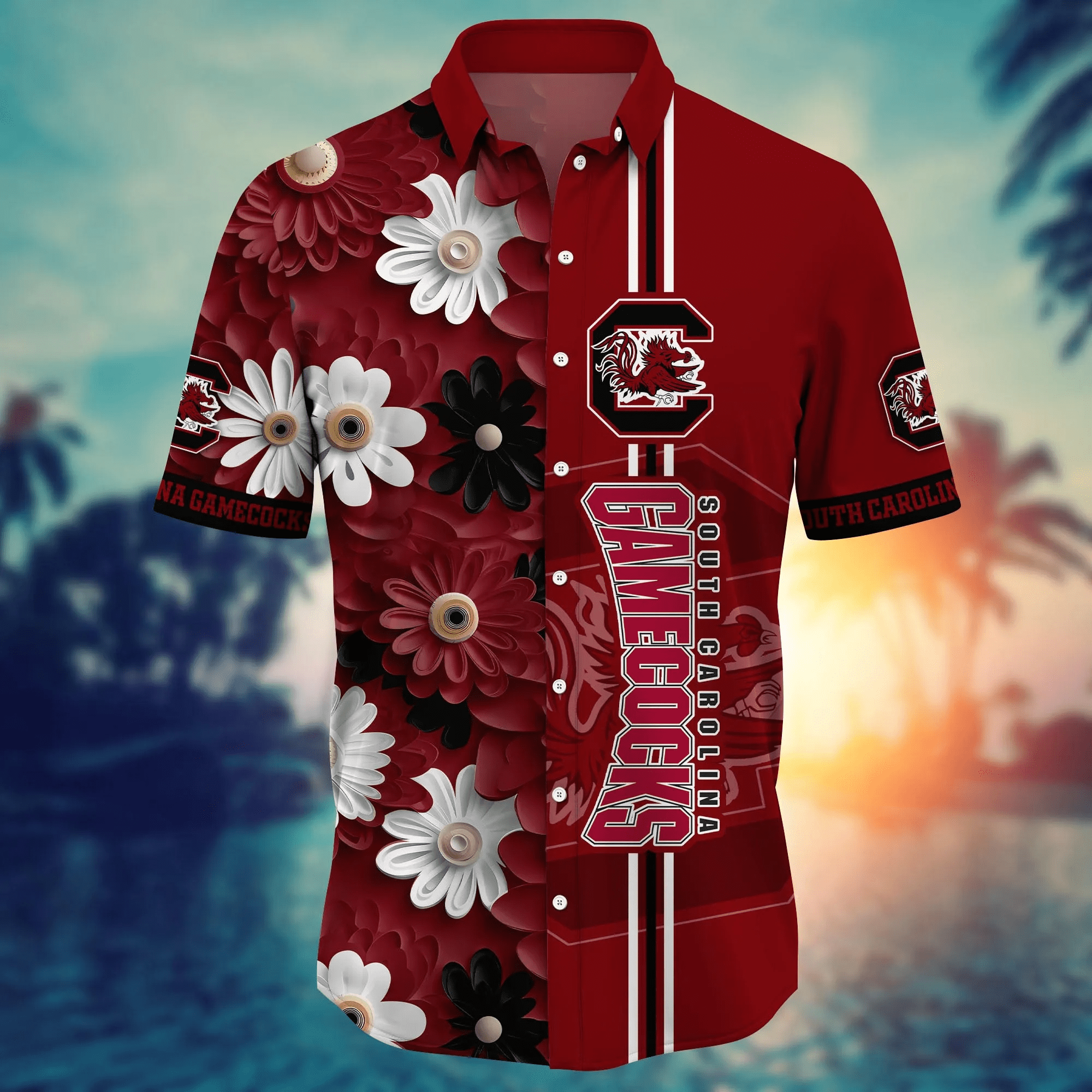 South Carolina Gamecocks NCAA Hawaiian Shirt Beer Gardens Aloha Shirt