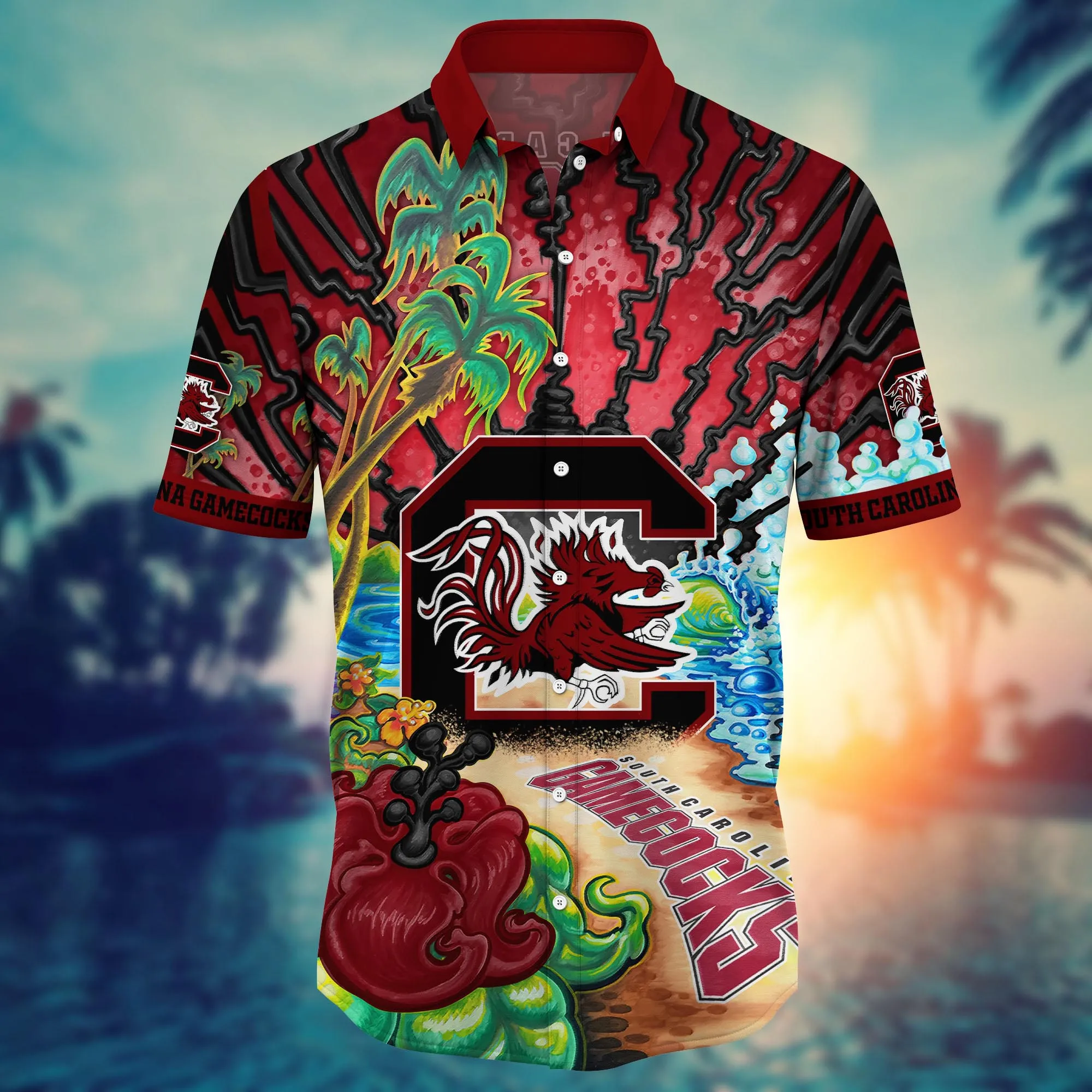 South Carolina Gamecocks NCAA Hawaiian Shirt Coconut Watertime Aloha Shirt