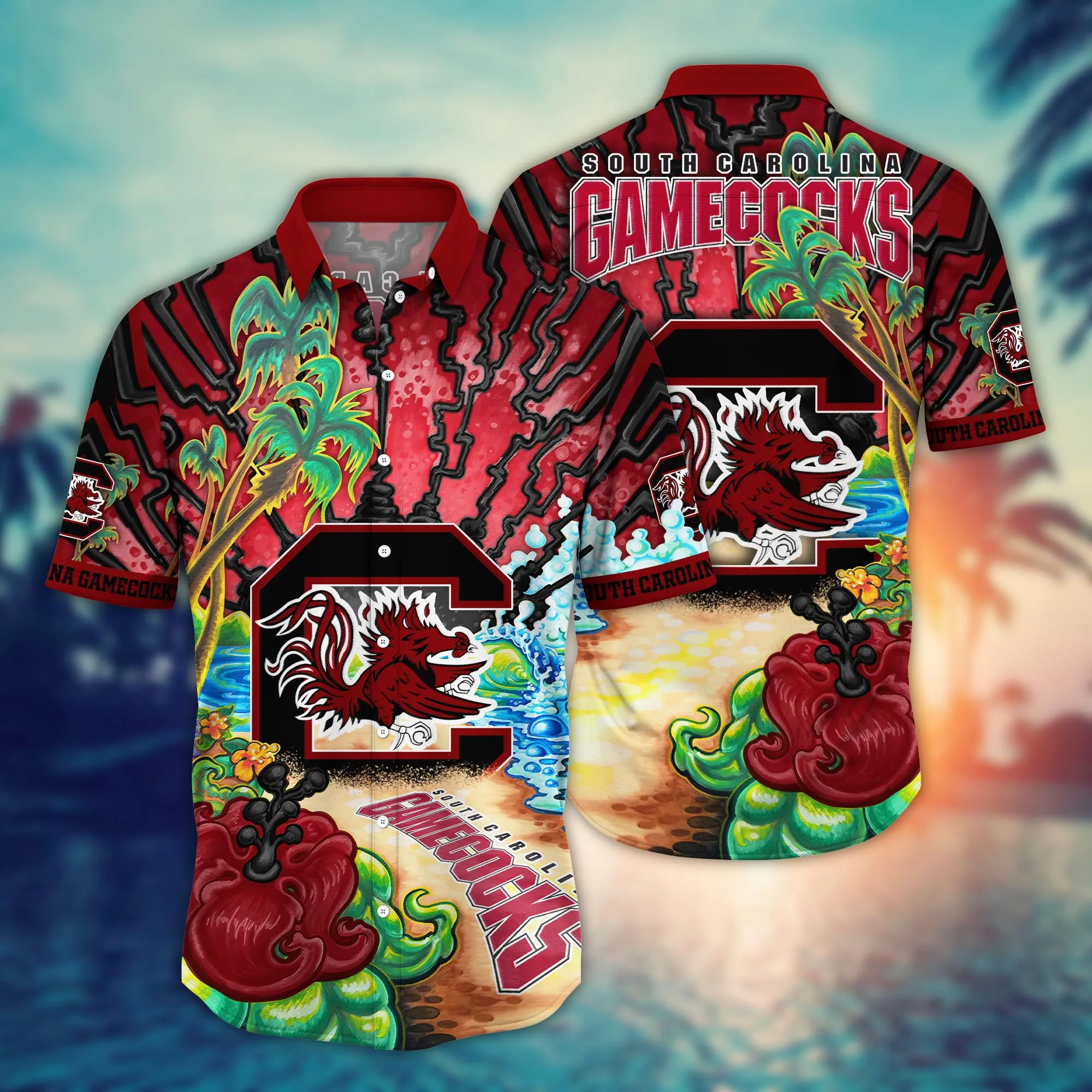South Carolina Gamecocks NCAA Hawaiian Shirt Coconut Watertime Aloha Shirt