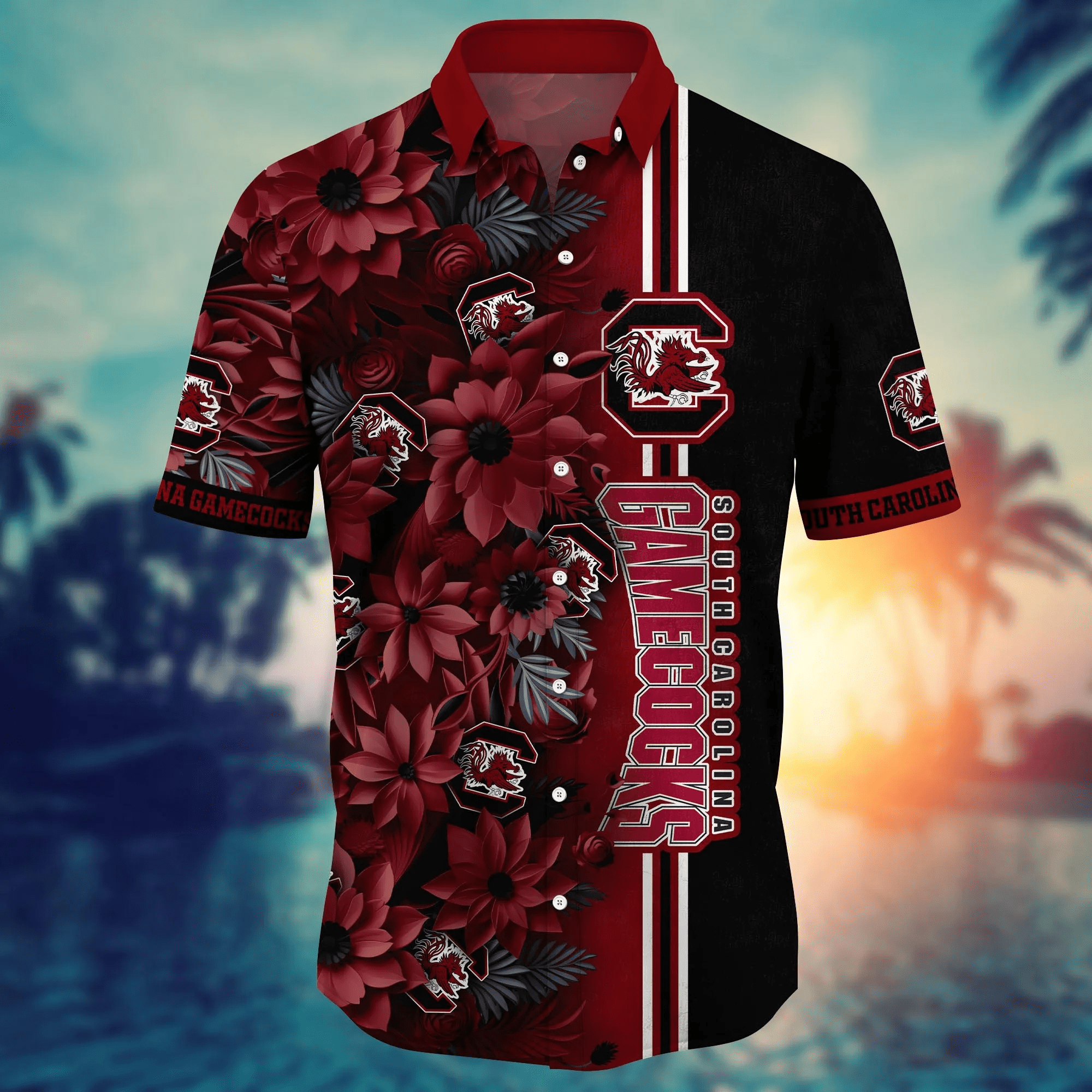 South Carolina Gamecocks NCAA Hawaiian Shirt Custom Travel Aloha Shirt