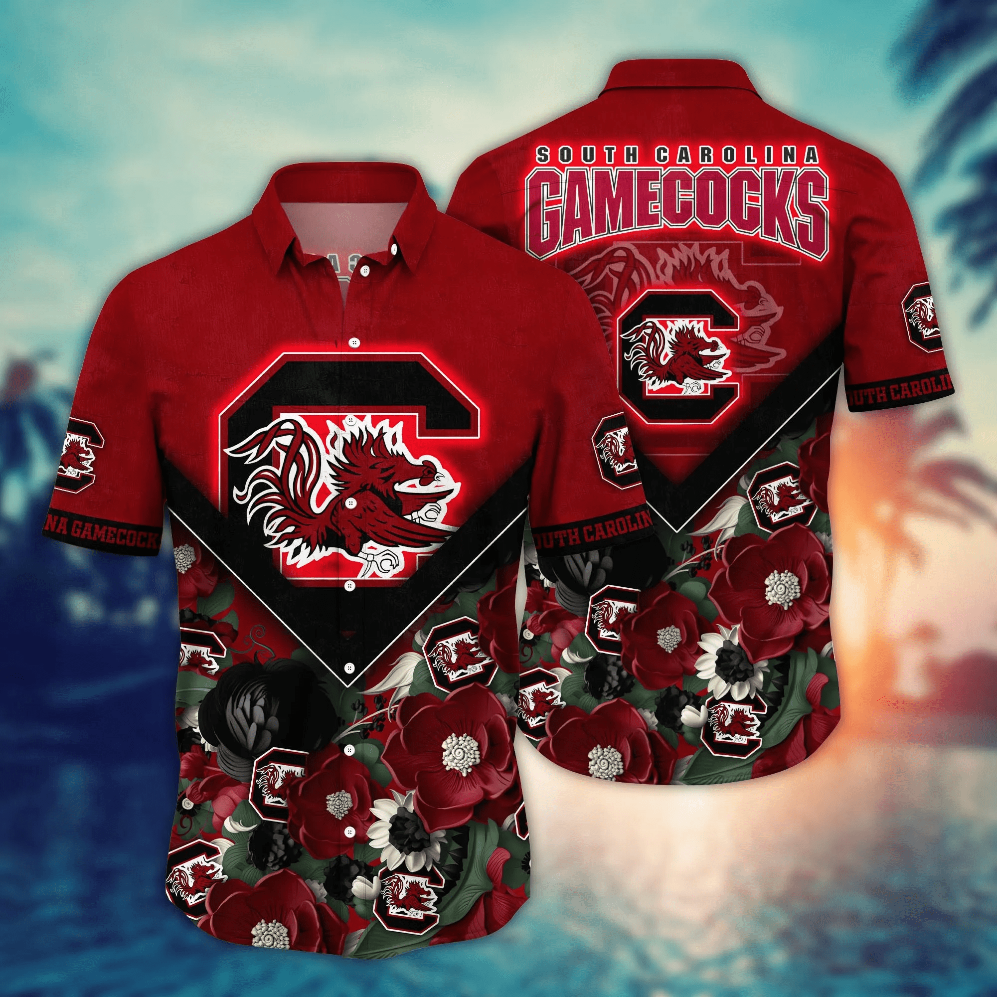 South Carolina Gamecocks NCAA Hawaiian Shirt Custom Tropical Aloha Shirt