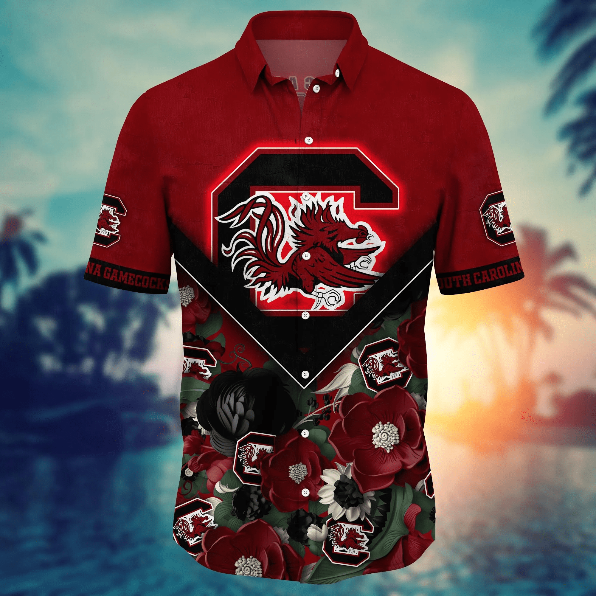 South Carolina Gamecocks NCAA Hawaiian Shirt Custom Tropical Aloha Shirt