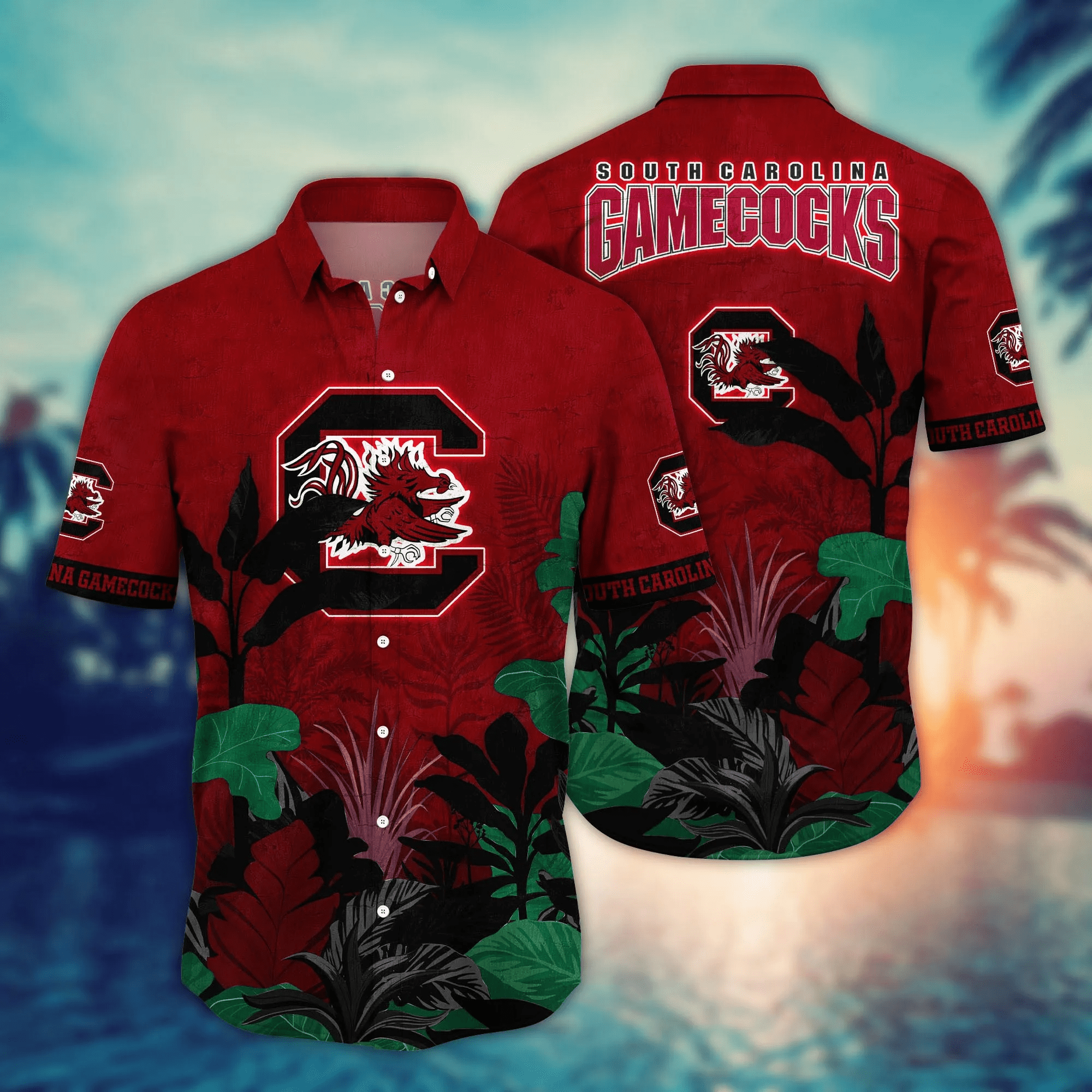 South Carolina Gamecocks NCAA Hawaiian Shirt Garden Parties Aloha Shirt