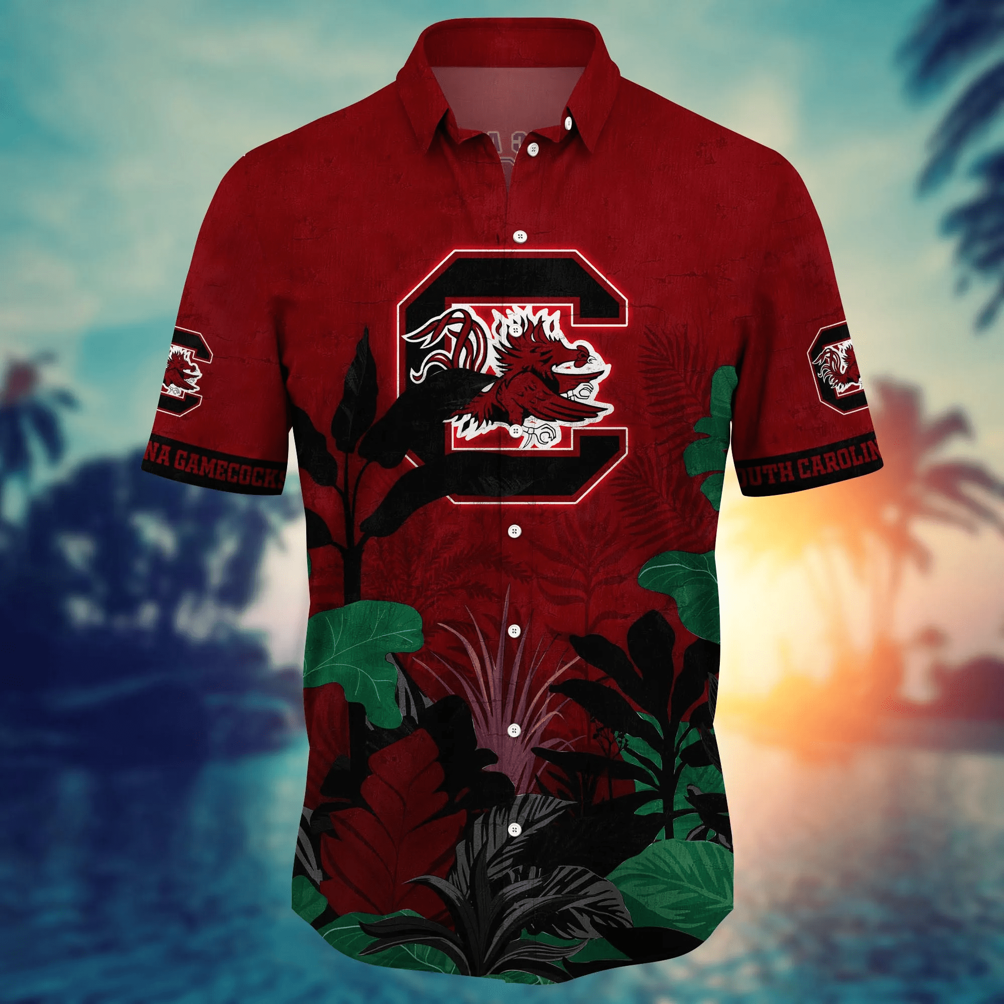 South Carolina Gamecocks NCAA Hawaiian Shirt Garden Parties Aloha Shirt