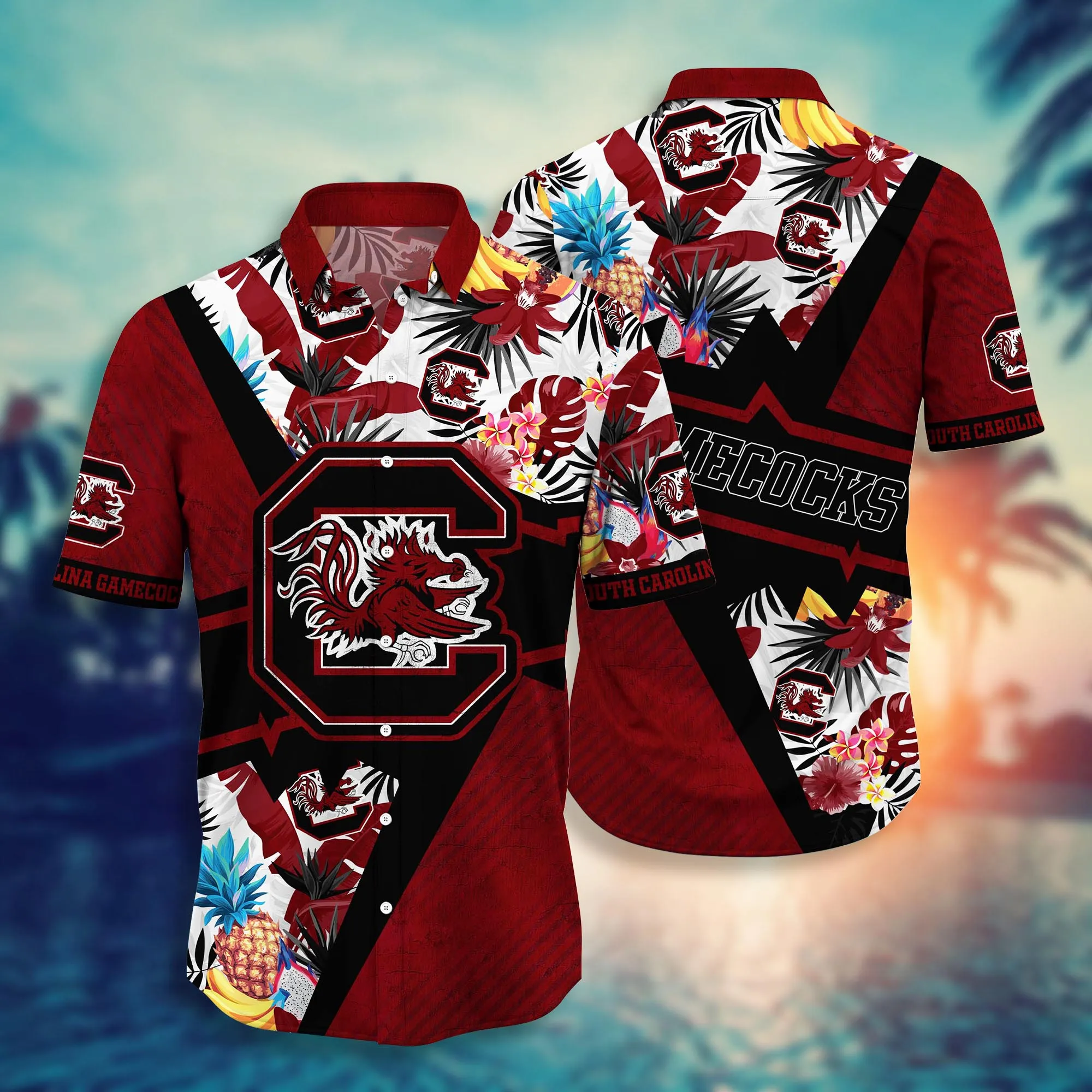 South Carolina Gamecocks NCAA Hawaiian Shirt Hot Sands Aloha Shirt