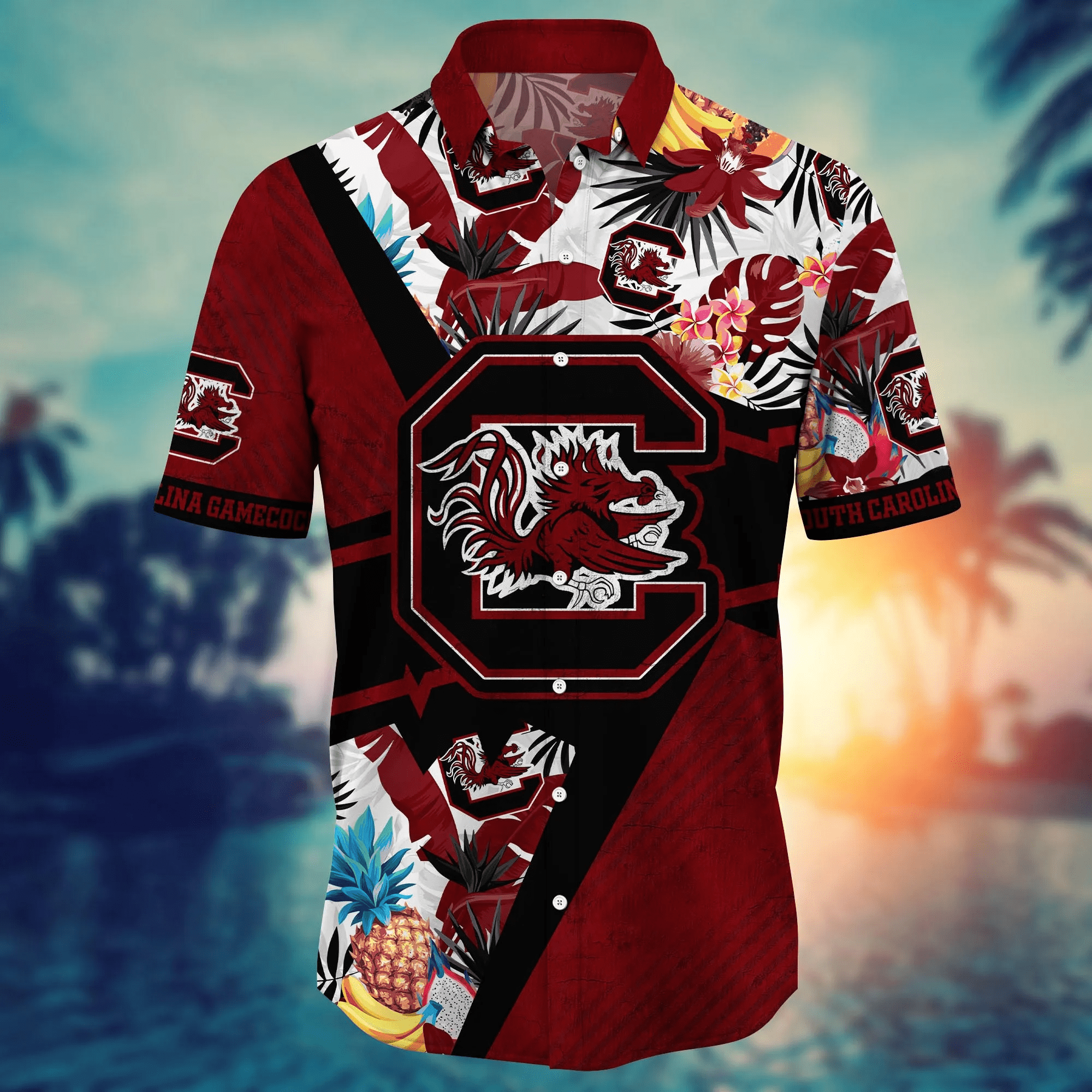South Carolina Gamecocks NCAA Hawaiian Shirt Hot Sands Aloha Shirt