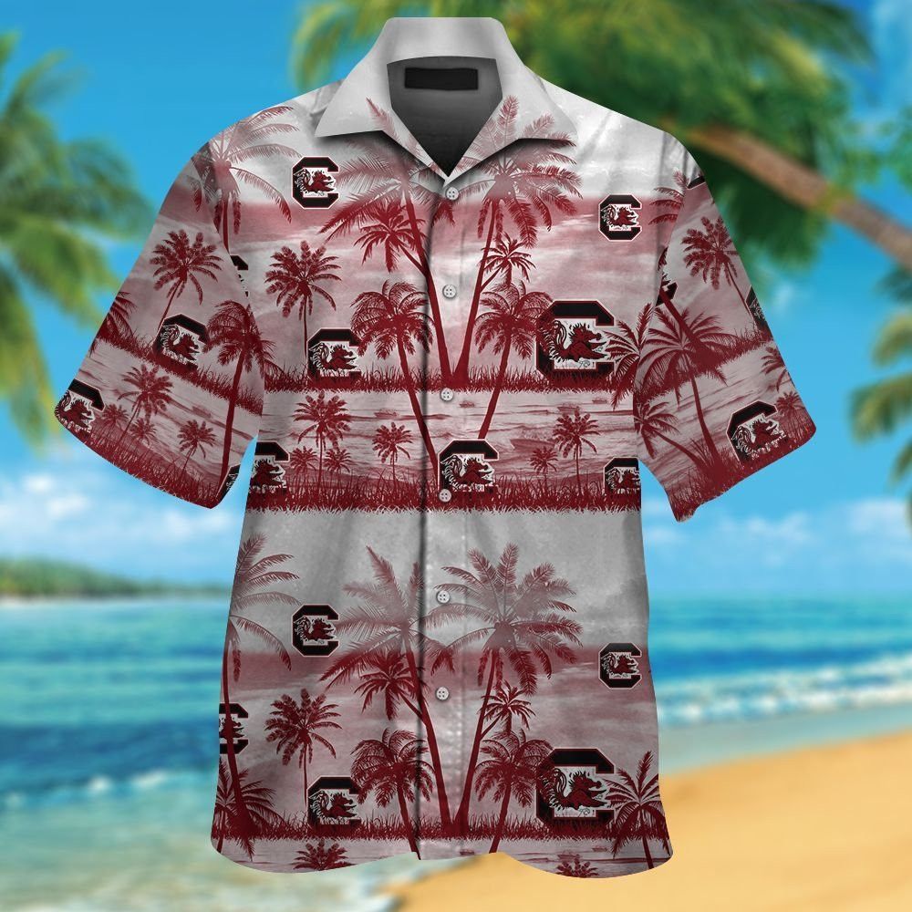 South Carolina Gamecocks Short Sleeve Button Up Tropical Hawaiian Shirt VER01