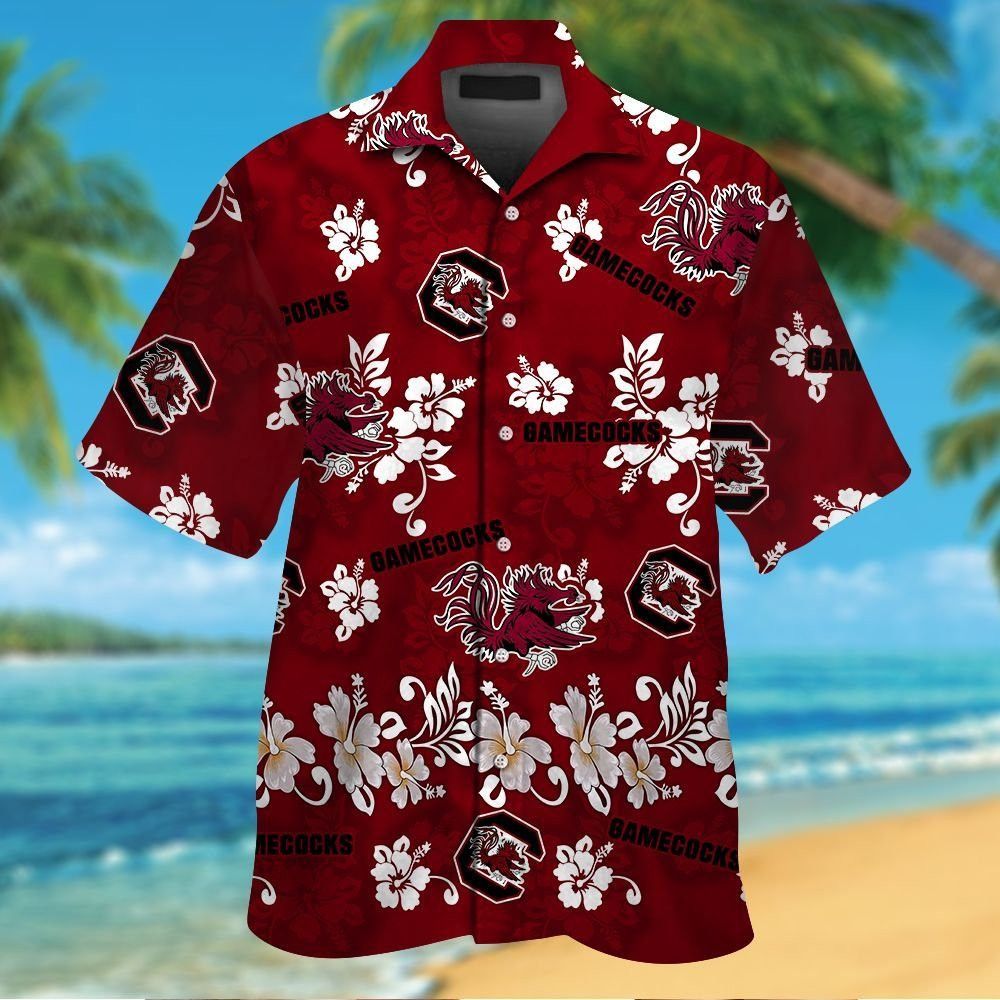 South Carolina Gamecocks Short Sleeve Button Up Tropical Hawaiian Shirt VER010