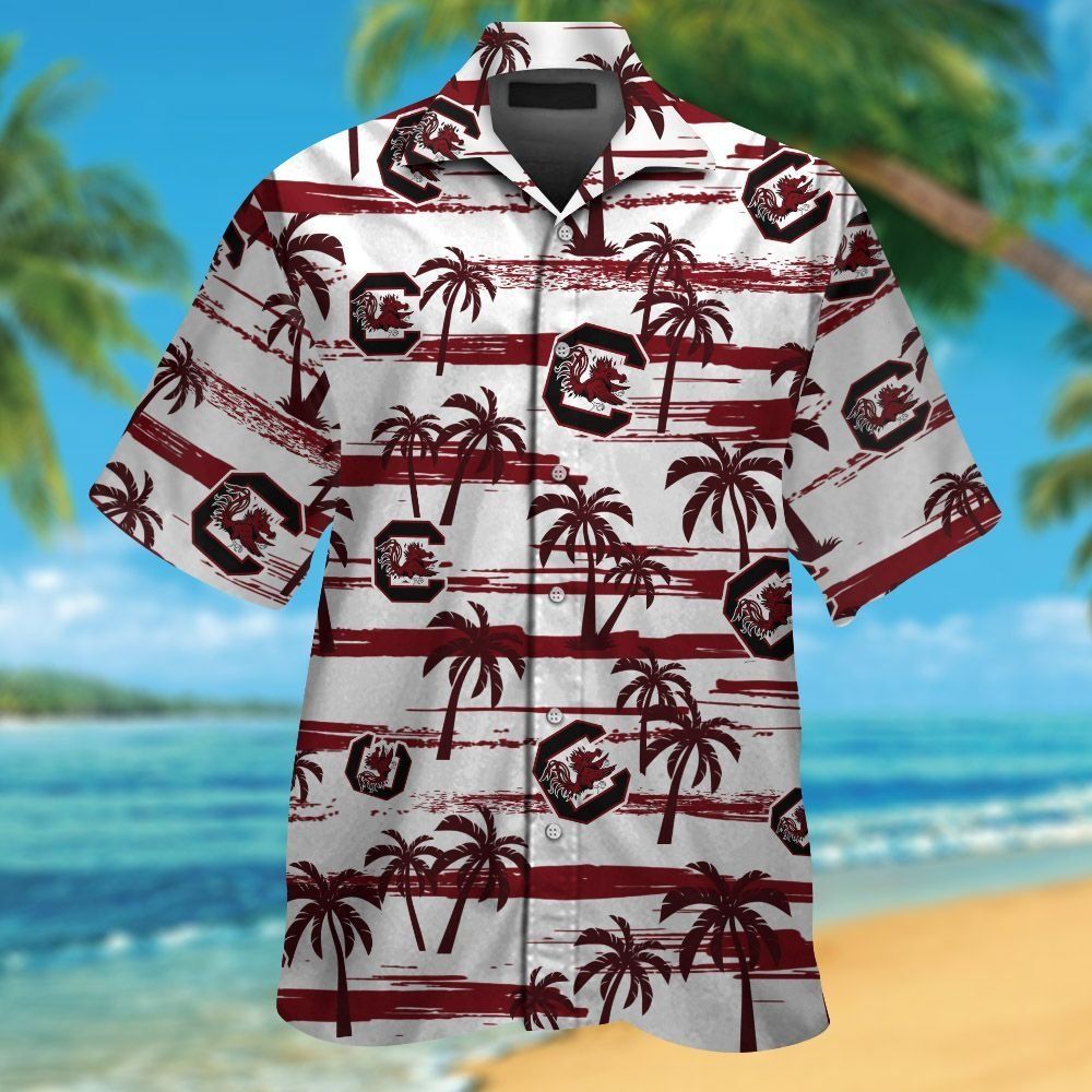 South Carolina Gamecocks Short Sleeve Button Up Tropical Hawaiian Shirt VER012