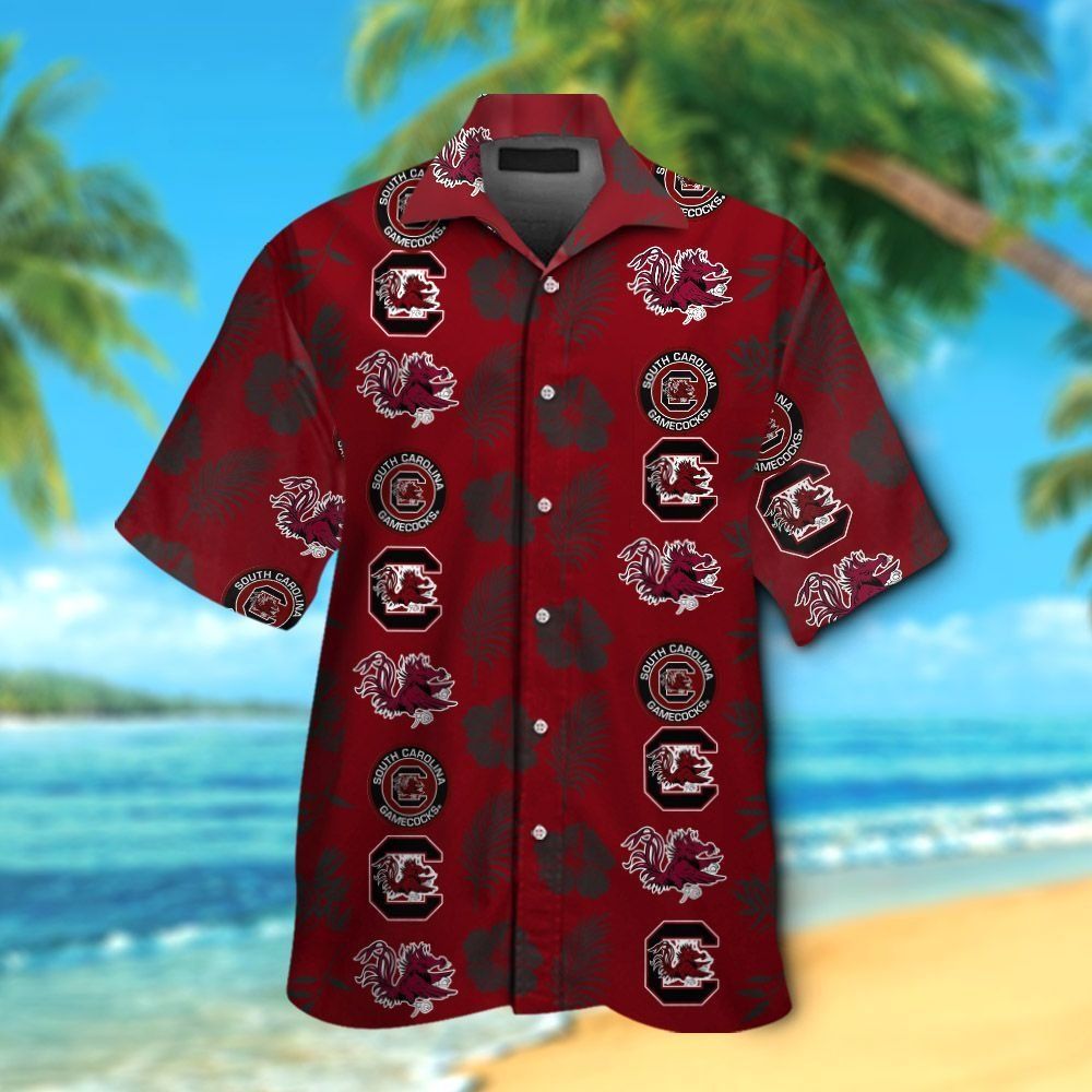 South Carolina Gamecocks Short Sleeve Button Up Tropical Hawaiian Shirt VER014