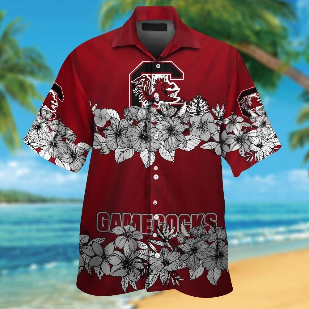 South Carolina Gamecocks Short Sleeve Button Up Tropical Hawaiian Shirt VER015