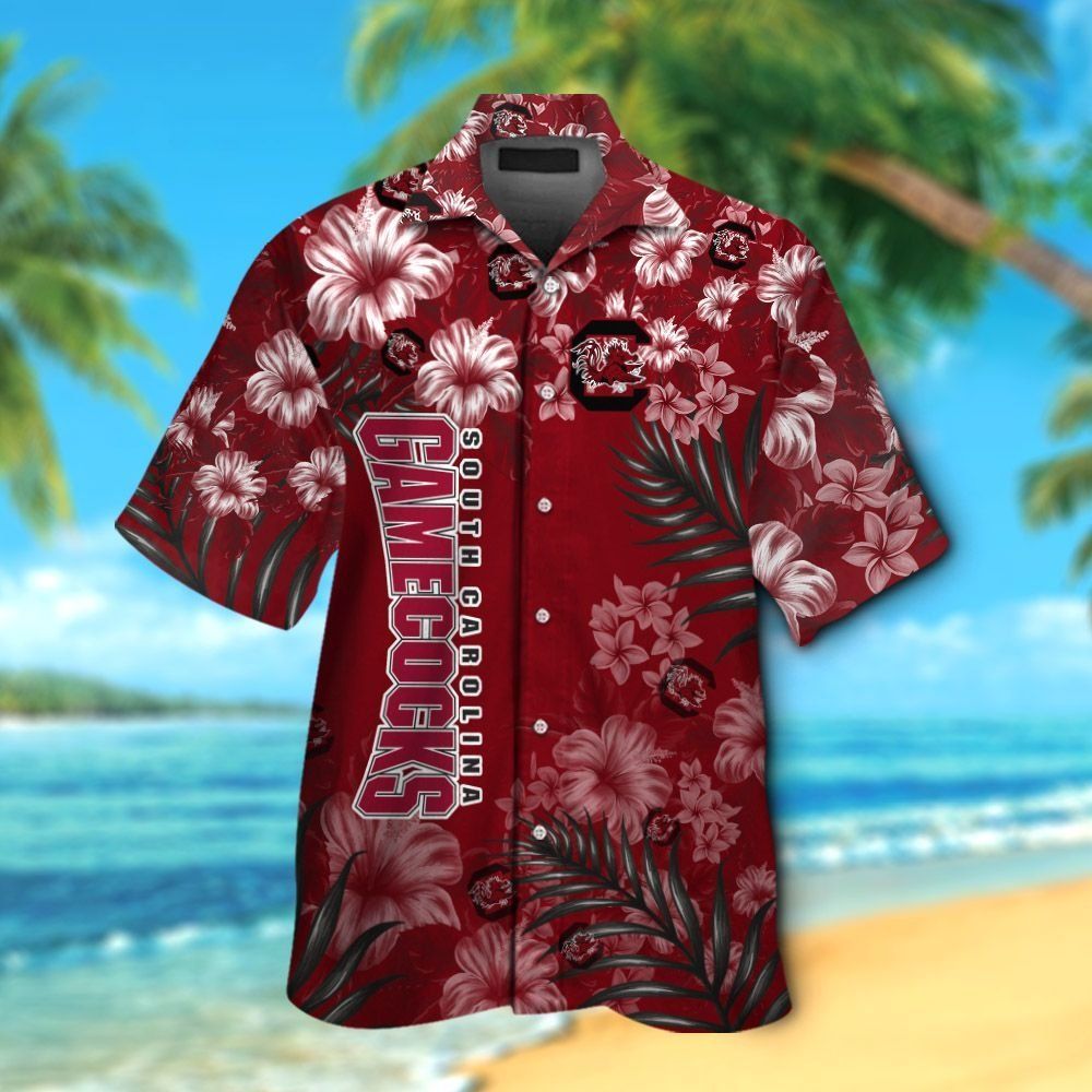 South Carolina Gamecocks Short Sleeve Button Up Tropical Hawaiian Shirt VER017