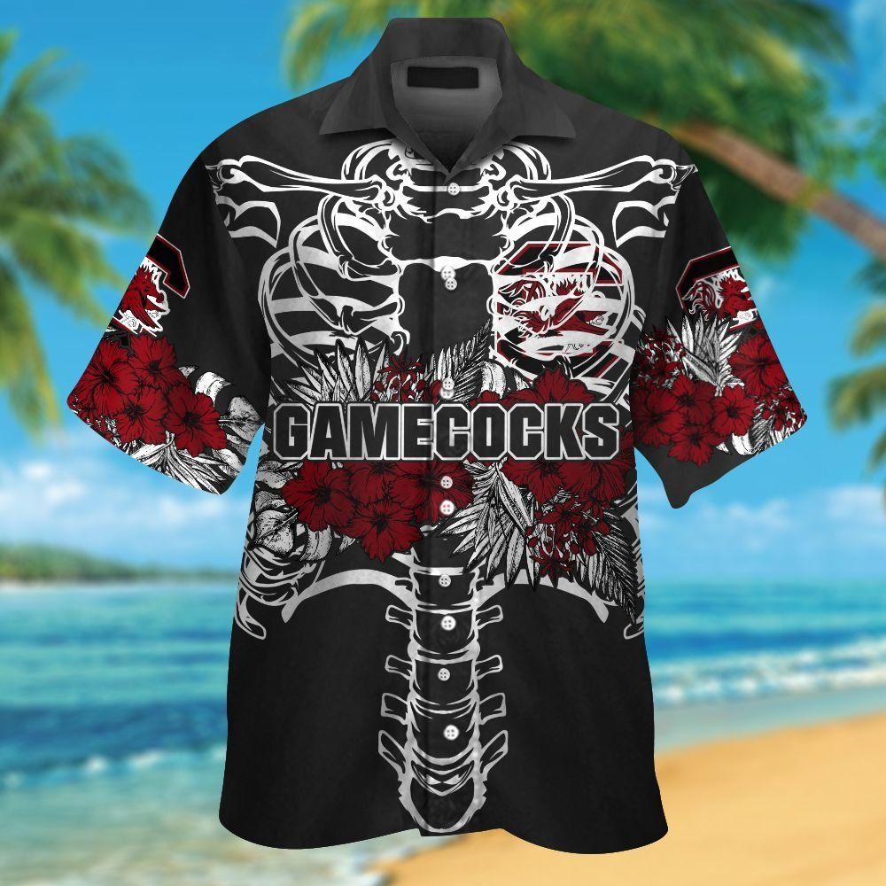South Carolina Gamecocks Short Sleeve Button Up Tropical Hawaiian Shirt VER021
