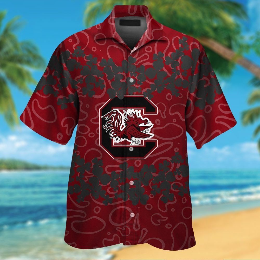South Carolina Gamecocks Short Sleeve Button Up Tropical Hawaiian Shirt VER023