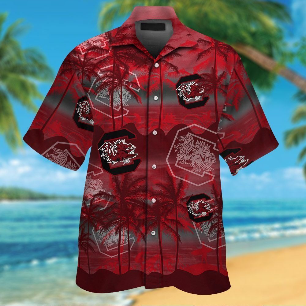 South Carolina Gamecocks Short Sleeve Button Up Tropical Hawaiian Shirt VER025
