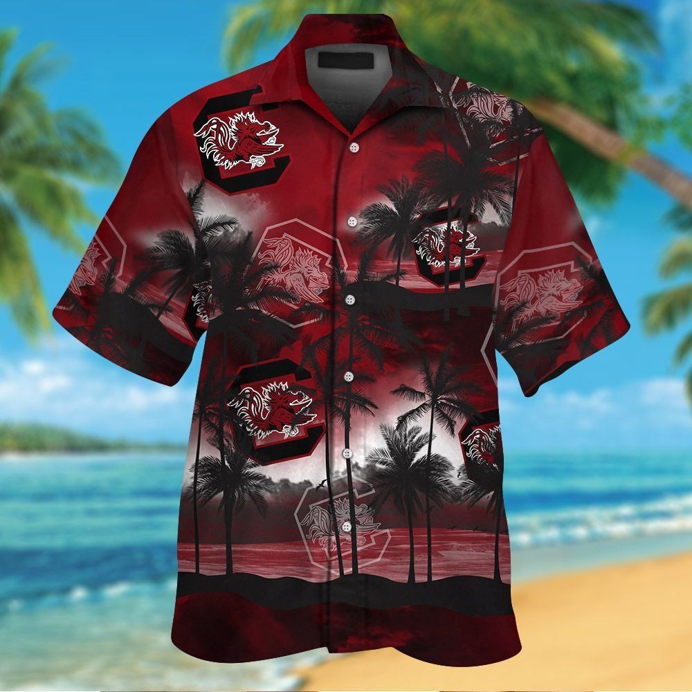 South Carolina Gamecocks Short Sleeve Button Up Tropical Hawaiian Shirt VER026