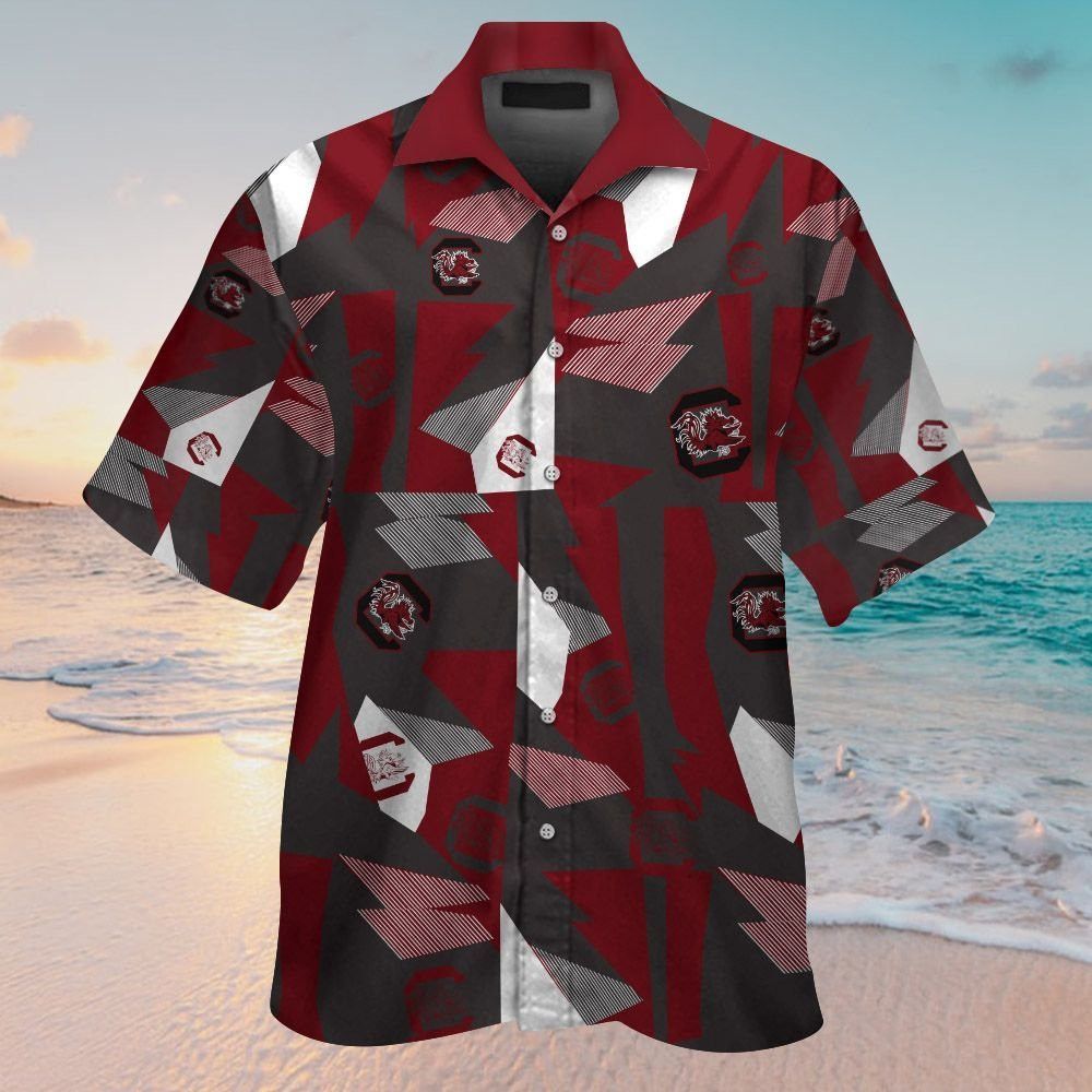South Carolina Gamecocks Short Sleeve Button Up Tropical Hawaiian Shirt VER027