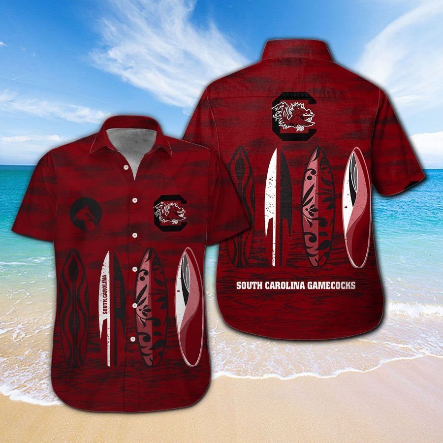 South Carolina Gamecocks Short Sleeve Button Up Tropical Hawaiian Shirt VER028